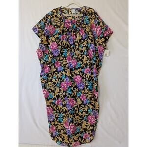 VTG Gilligan & O'Malley Caftan Muumuu House Dress Paisley New‎ Dead Stock OS